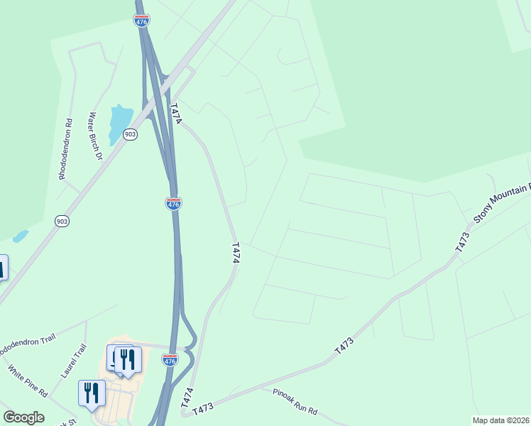 map of restaurants, bars, coffee shops, grocery stores, and more near 11 Sandlewood Road in Jim Thorpe