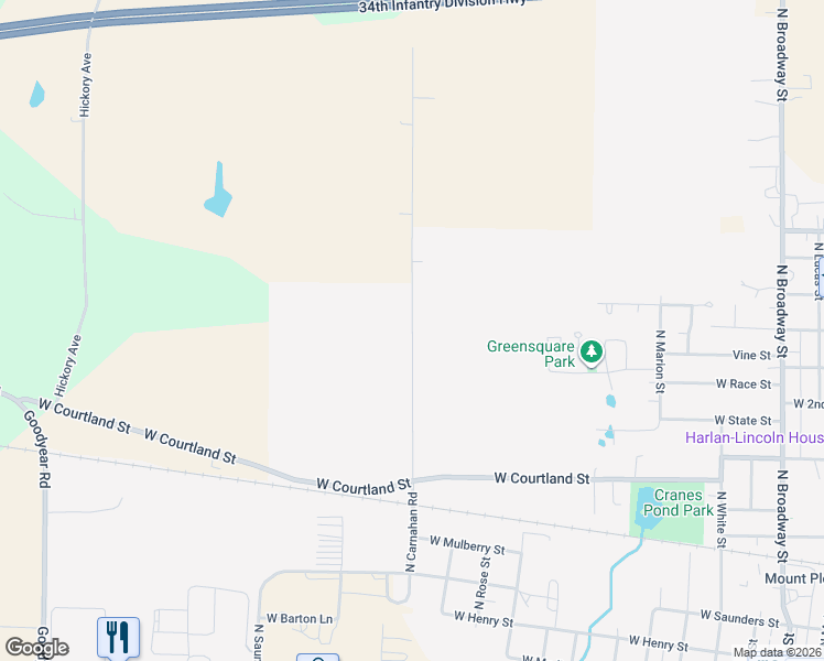map of restaurants, bars, coffee shops, grocery stores, and more near 1006 North Carnahan Road in Mount Pleasant
