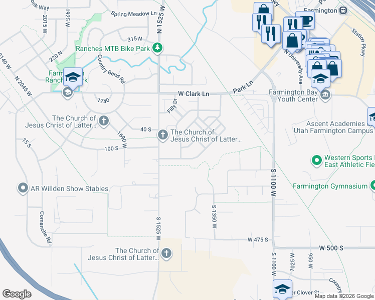 map of restaurants, bars, coffee shops, grocery stores, and more near 1449 Belmont Drive in Farmington