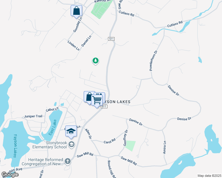 map of restaurants, bars, coffee shops, grocery stores, and more near 63 Boonton Avenue in Kinnelon