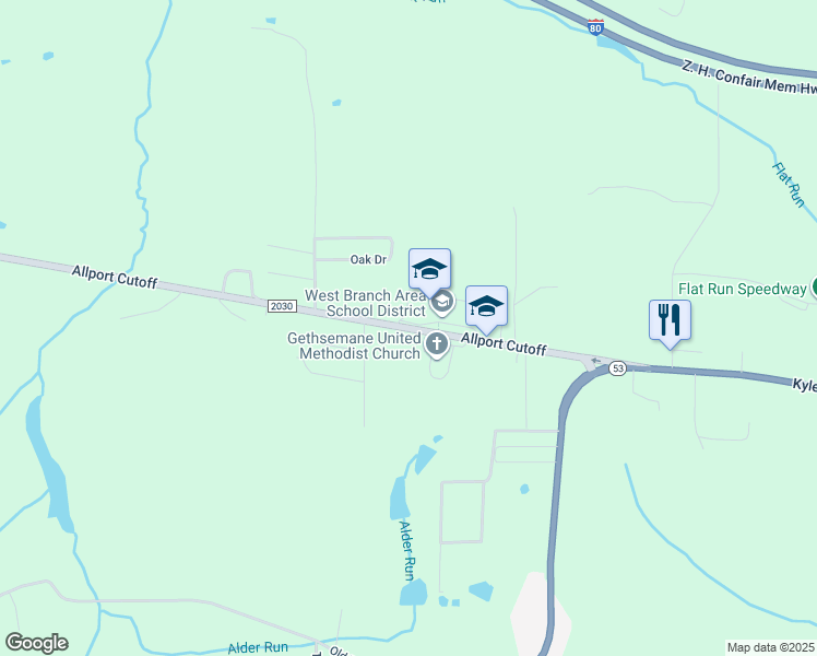 map of restaurants, bars, coffee shops, grocery stores, and more near 516 Allport Cutoff in Morrisdale
