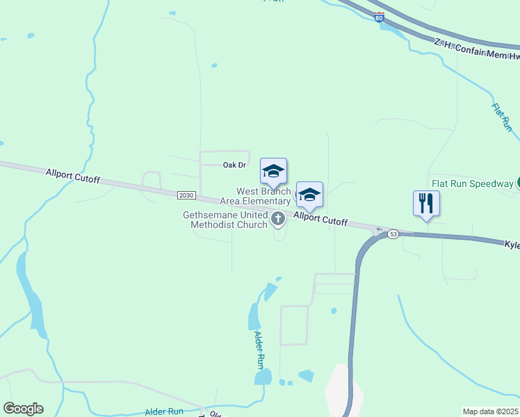 map of restaurants, bars, coffee shops, grocery stores, and more near 516 Allport Cutoff in Morrisdale