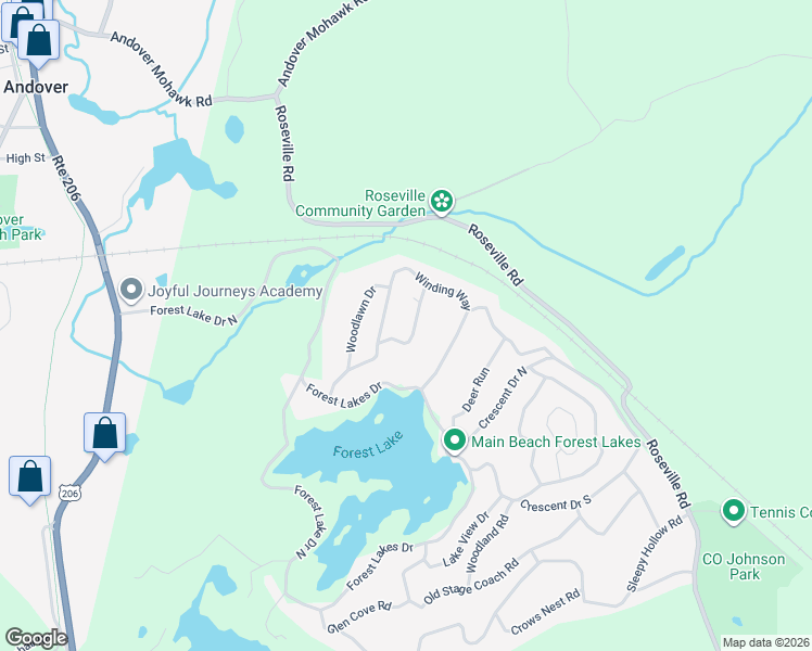 map of restaurants, bars, coffee shops, grocery stores, and more near 19 Hemlock Road in Byram Township