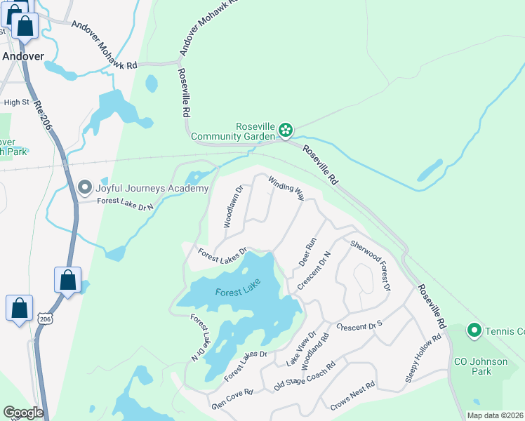 map of restaurants, bars, coffee shops, grocery stores, and more near 19 Hemlock Road in Byram Township