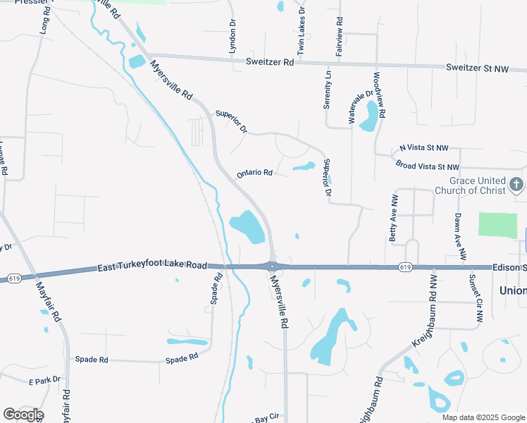 map of restaurants, bars, coffee shops, grocery stores, and more near 3271 Myersville Road in Uniontown