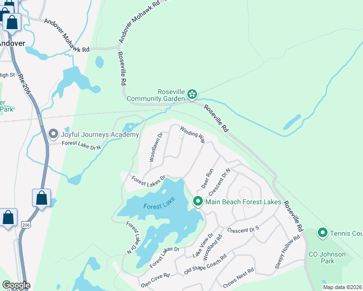 map of restaurants, bars, coffee shops, grocery stores, and more near 19 Hemlock Road in Byram Township