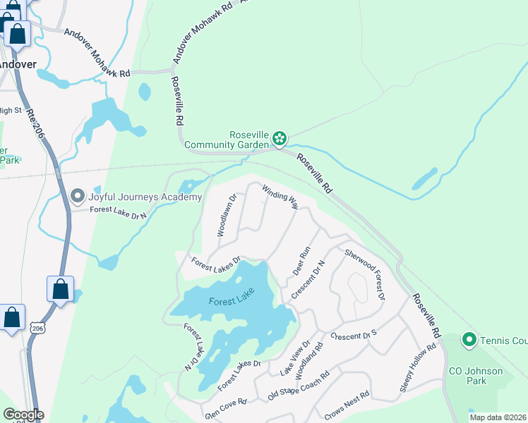 map of restaurants, bars, coffee shops, grocery stores, and more near 19 Hemlock Road in Byram Township