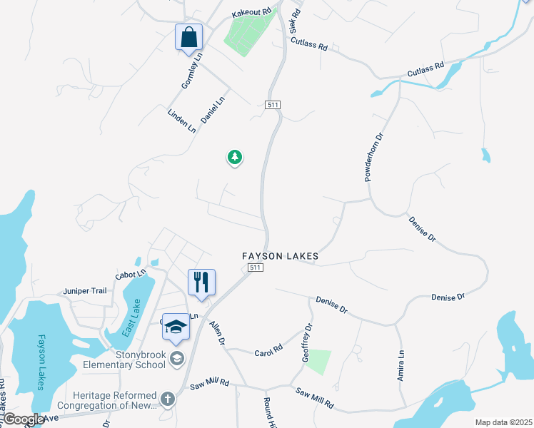 map of restaurants, bars, coffee shops, grocery stores, and more near 63 Boonton Avenue in Kinnelon