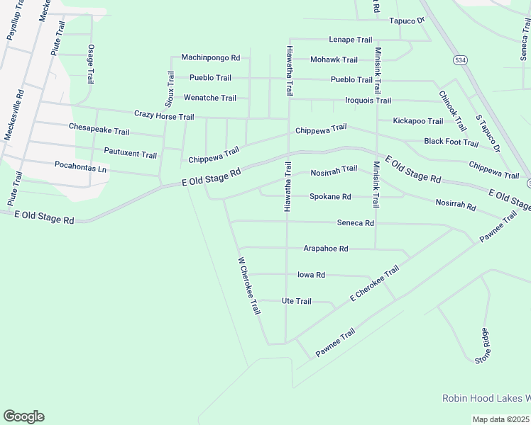 map of restaurants, bars, coffee shops, grocery stores, and more near 25 Seneca Road in Albrightsville