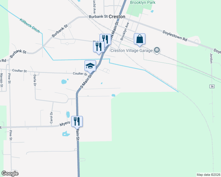 map of restaurants, bars, coffee shops, grocery stores, and more near 150 Garden Street in Creston