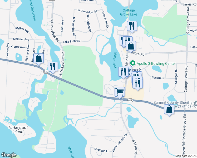 map of restaurants, bars, coffee shops, grocery stores, and more near in New Franklin