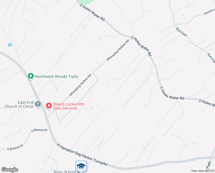 map of restaurants, bars, coffee shops, grocery stores, and more near 176 2 Holes Water Road in East Hampton