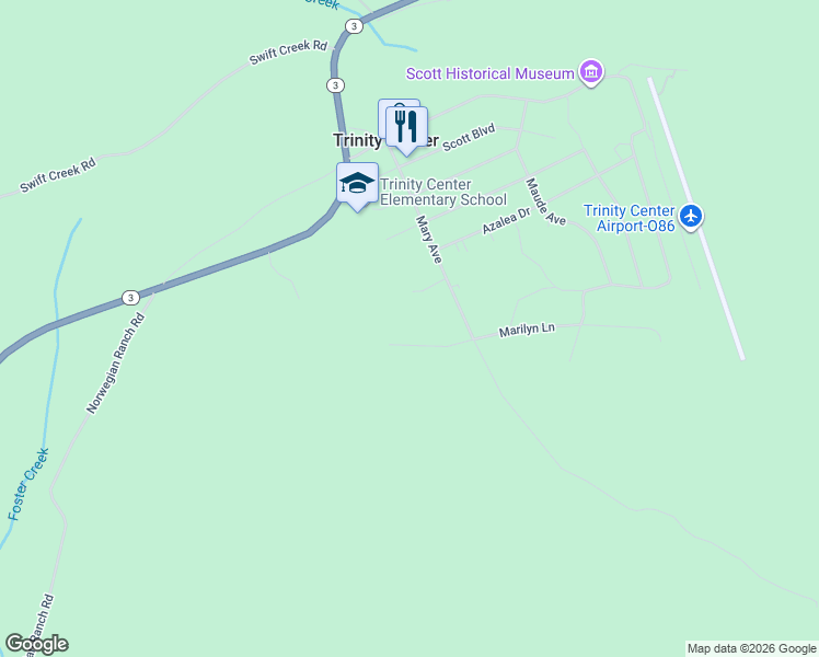 map of restaurants, bars, coffee shops, grocery stores, and more near 10 Eleanore Lane in Trinity Center