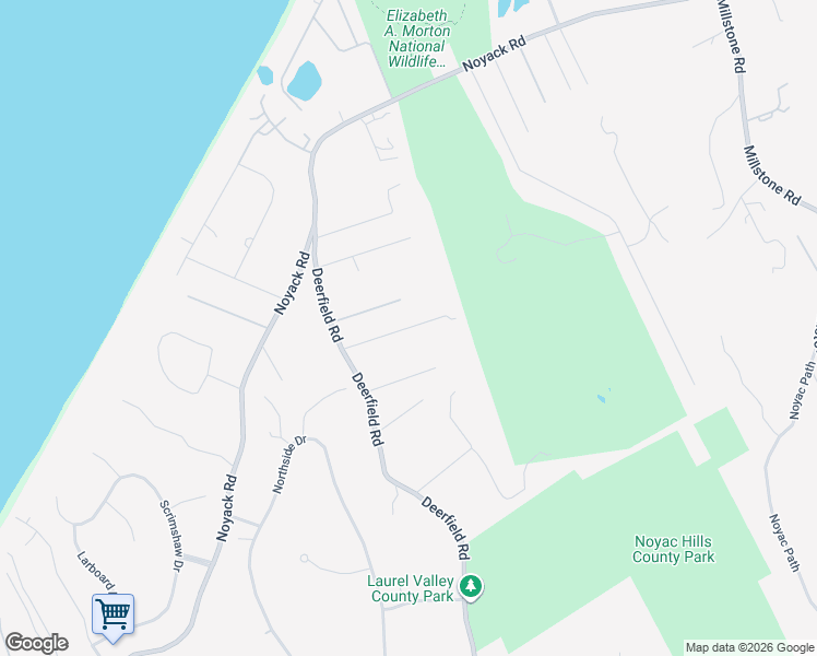 map of restaurants, bars, coffee shops, grocery stores, and more near 2765 Deerfield Road in Sag Harbor