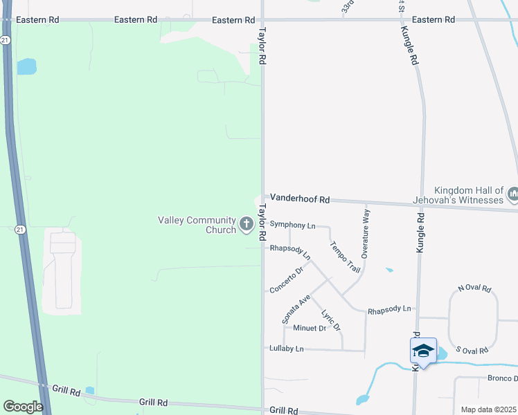 map of restaurants, bars, coffee shops, grocery stores, and more near 5656 Taylor Road in Norton