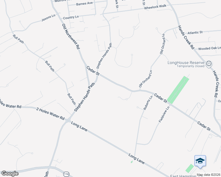 map of restaurants, bars, coffee shops, grocery stores, and more near 237 Cedar Street in East Hampton