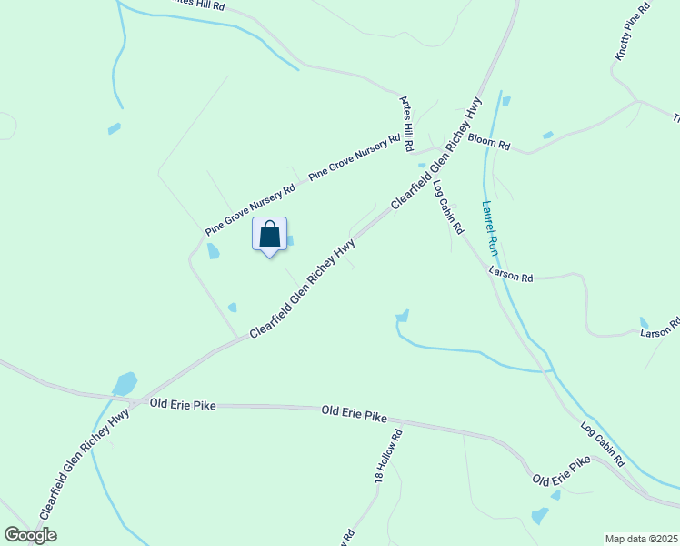 map of restaurants, bars, coffee shops, grocery stores, and more near 5512 Clearfield Glen Richey Highway in Clearfield