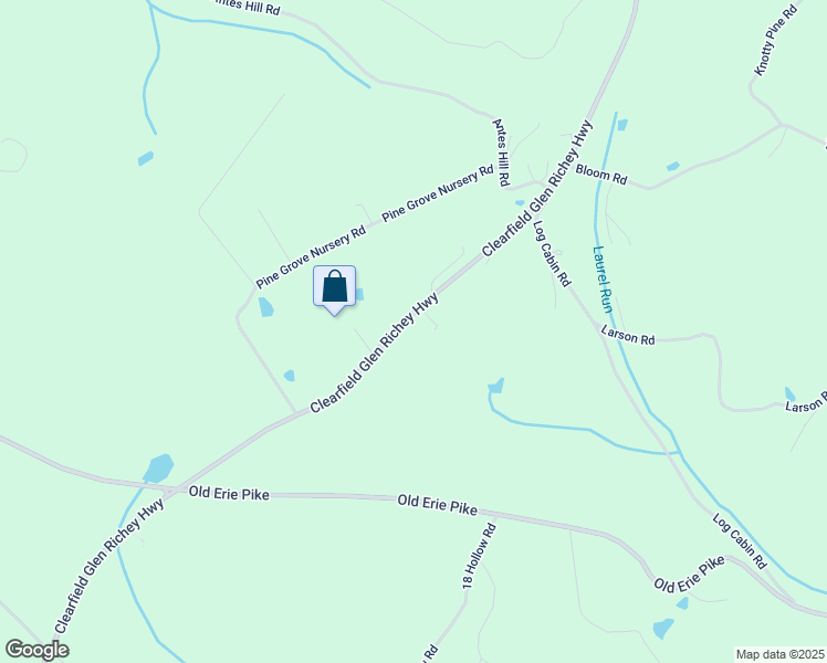 map of restaurants, bars, coffee shops, grocery stores, and more near 5512 Clearfield Glen Richey Highway in Clearfield