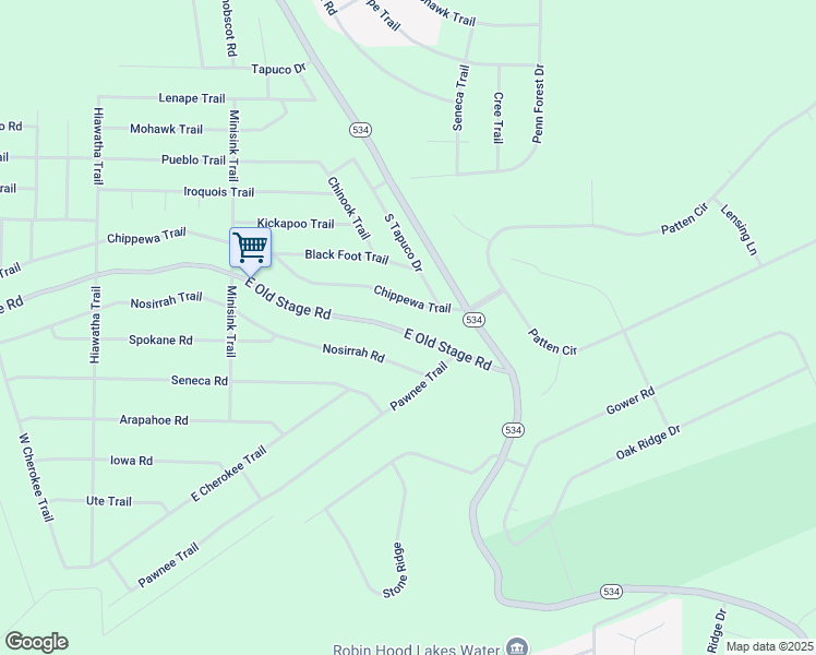 map of restaurants, bars, coffee shops, grocery stores, and more near 30 East Old Stage Road in Albrightsville