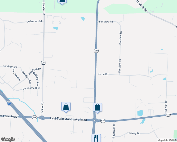 map of restaurants, bars, coffee shops, grocery stores, and more near 2998 Massillon Road in Akron