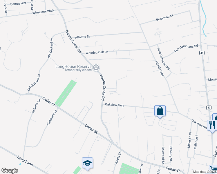 map of restaurants, bars, coffee shops, grocery stores, and more near 90 Hands Creek Road in East Hampton