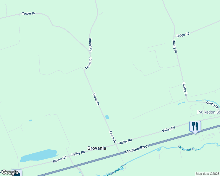 map of restaurants, bars, coffee shops, grocery stores, and more near 140 Tower Drive in Danville