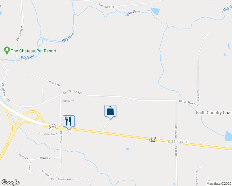 map of restaurants, bars, coffee shops, grocery stores, and more near 713A Butler Avenue in New Castle