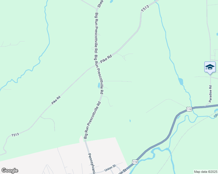 map of restaurants, bars, coffee shops, grocery stores, and more near 775 Big Run Prescottville Road in Punxsutawney