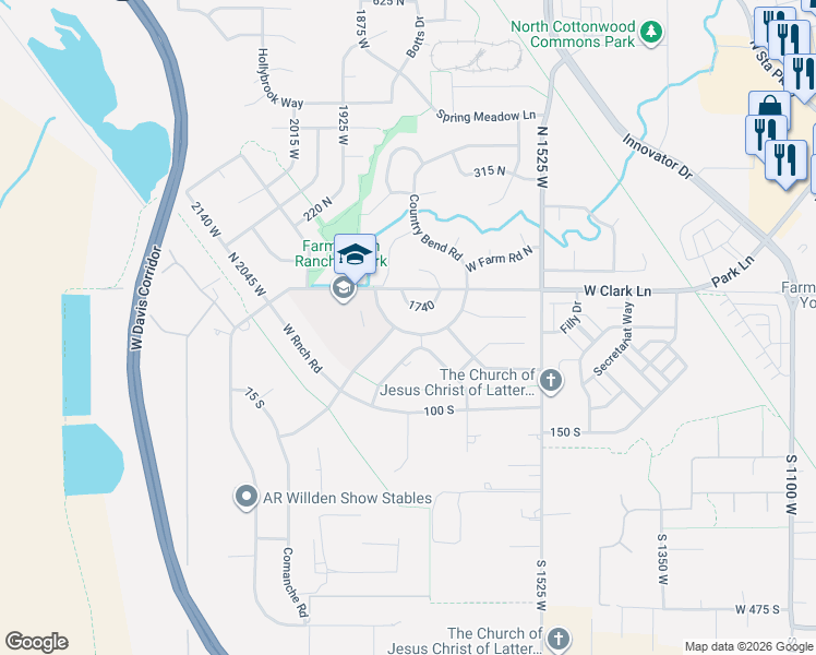 map of restaurants, bars, coffee shops, grocery stores, and more near 54 Country Bend Road in Farmington