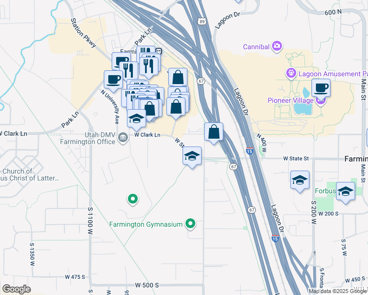 map of restaurants, bars, coffee shops, grocery stores, and more near 810 West State Street in Farmington
