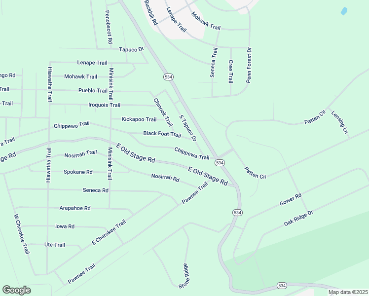 map of restaurants, bars, coffee shops, grocery stores, and more near 199 Chippewa Trail in Albrightsville
