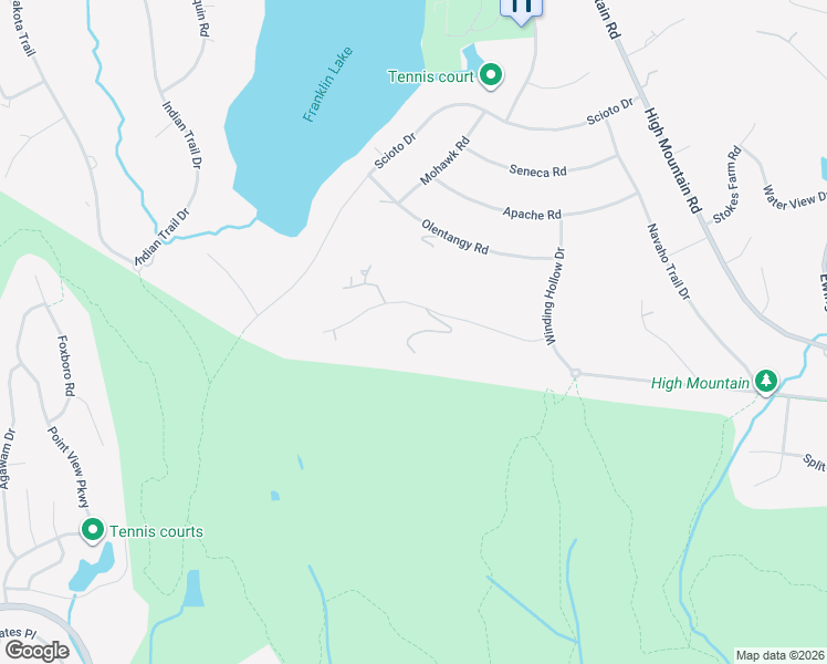 map of restaurants, bars, coffee shops, grocery stores, and more near 920 Cherokee Lane in Franklin Lakes