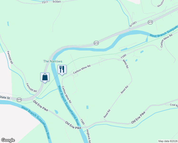 map of restaurants, bars, coffee shops, grocery stores, and more near 774 Carbon Mine Road in Clearfield