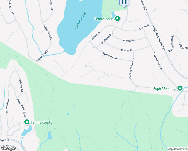 map of restaurants, bars, coffee shops, grocery stores, and more near 920 Cherokee Ln in Franklin Lakes