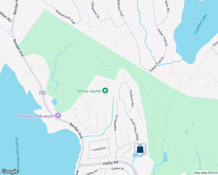 map of restaurants, bars, coffee shops, grocery stores, and more near 111 Spring Hill Circle in Wayne
