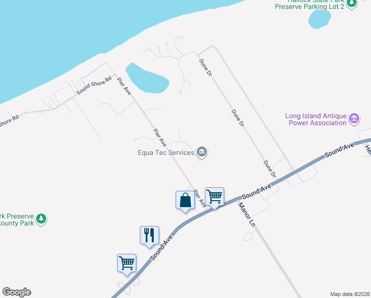 map of restaurants, bars, coffee shops, grocery stores, and more near 49 Henry Lewis Ln in Riverhead