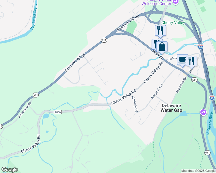 map of restaurants, bars, coffee shops, grocery stores, and more near 157 Maple Avenue in Stroudsburg
