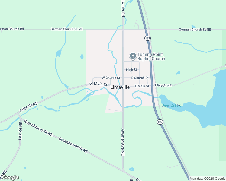 map of restaurants, bars, coffee shops, grocery stores, and more near 65 West Main Street in Alliance