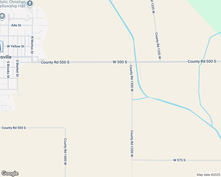 map of restaurants, bars, coffee shops, grocery stores, and more near 13803 West 500 South in Francesville