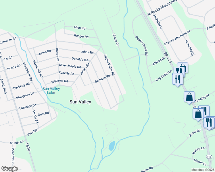 map of restaurants, bars, coffee shops, grocery stores, and more near 1908 Johns Road in Effort