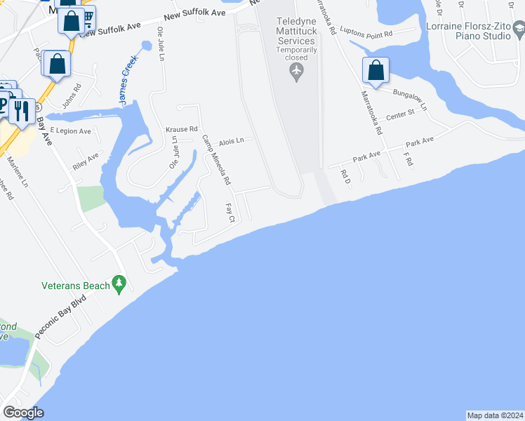 map of restaurants, bars, coffee shops, grocery stores, and more near 420 Terry Path in Mattituck