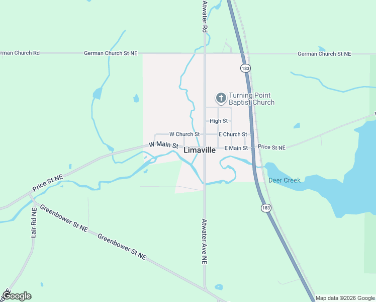 map of restaurants, bars, coffee shops, grocery stores, and more near 65 West Main Street in Alliance