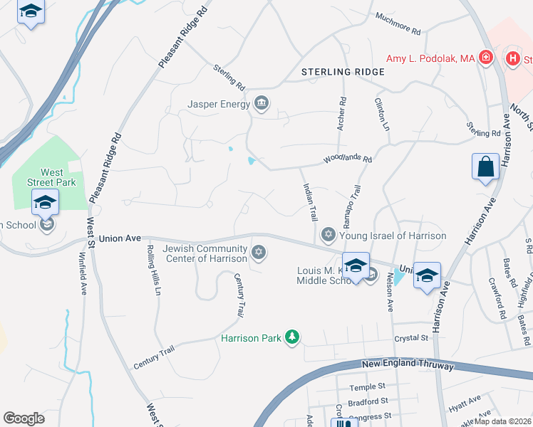map of restaurants, bars, coffee shops, grocery stores, and more near 107 Union Avenue in Harrison