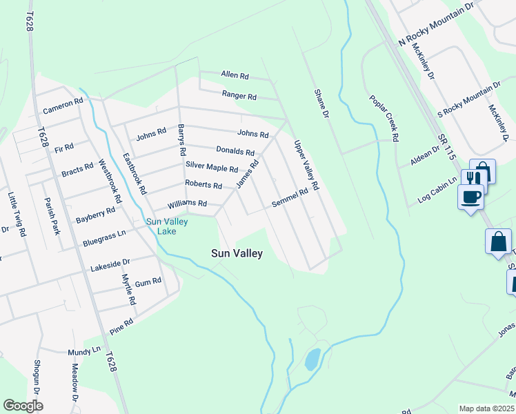 map of restaurants, bars, coffee shops, grocery stores, and more near 1720 Silver Maple Road in Effort