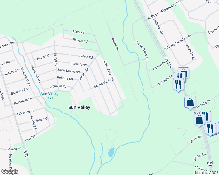 map of restaurants, bars, coffee shops, grocery stores, and more near 1907 Johns Road in Effort