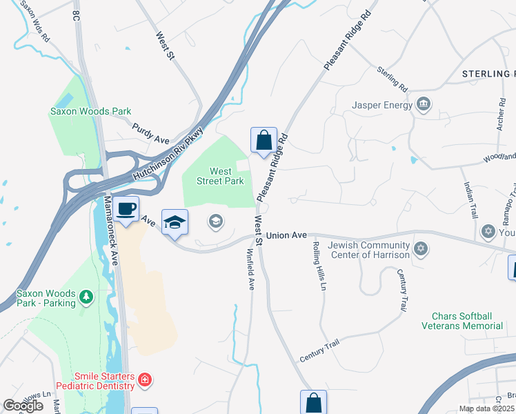 map of restaurants, bars, coffee shops, grocery stores, and more near 88 Pleasant Ridge Road in Harrison