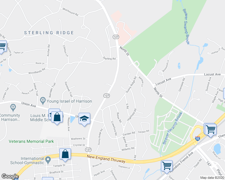 map of restaurants, bars, coffee shops, grocery stores, and more near 563 Harrison Avenue in Harrison