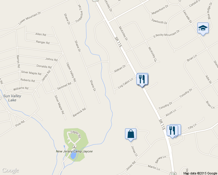 map of restaurants, bars, coffee shops, grocery stores, and more near 207 Poplar Creek Lane in Effort