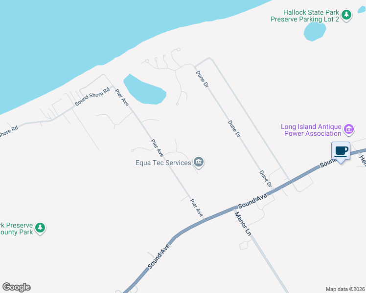 map of restaurants, bars, coffee shops, grocery stores, and more near 14 Simeon Road in Riverhead