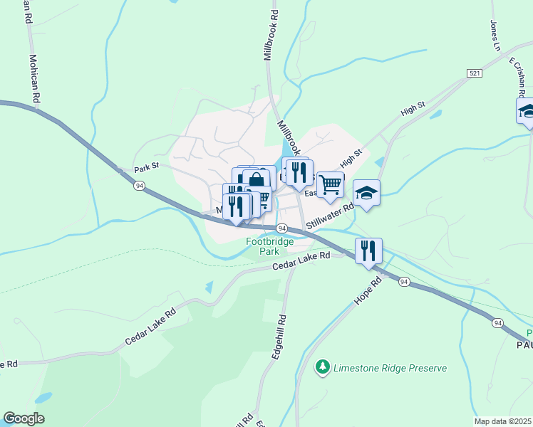 map of restaurants, bars, coffee shops, grocery stores, and more near in Blairstown